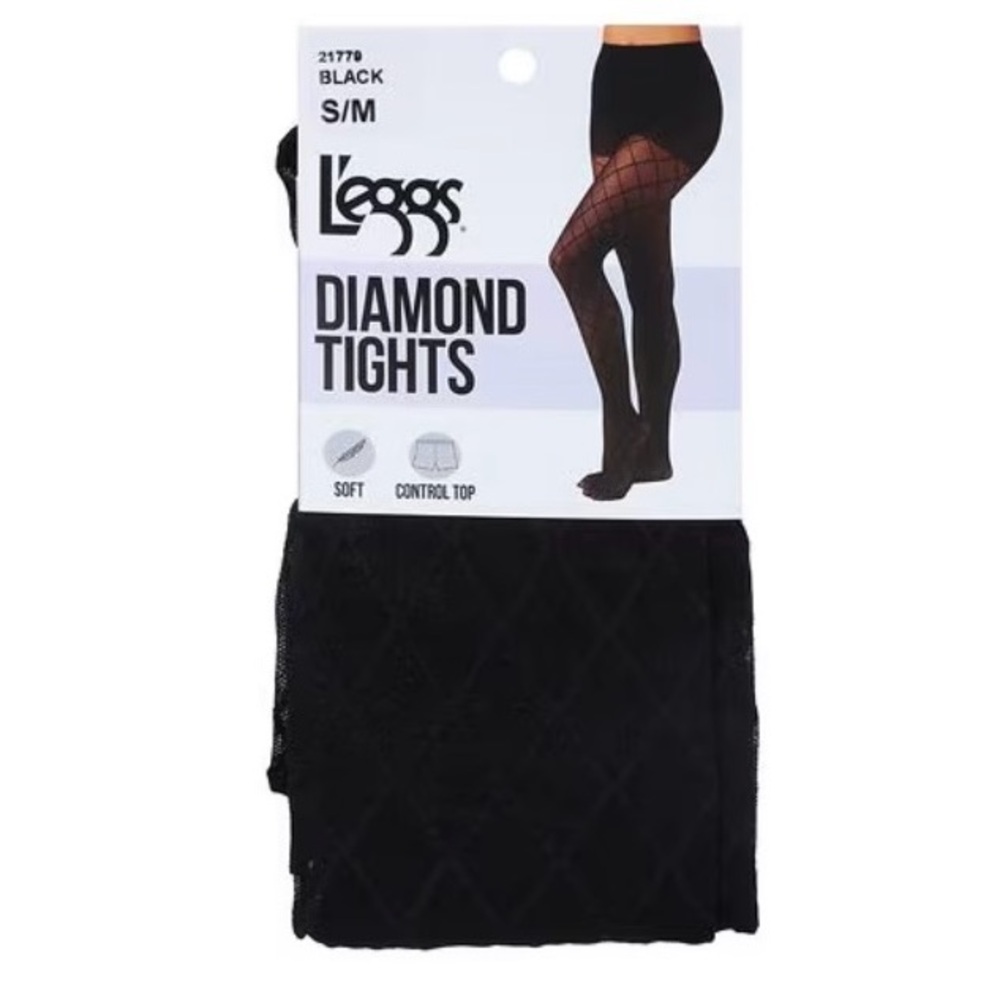 NWT L'eggs Sheer Black Diamond Tights